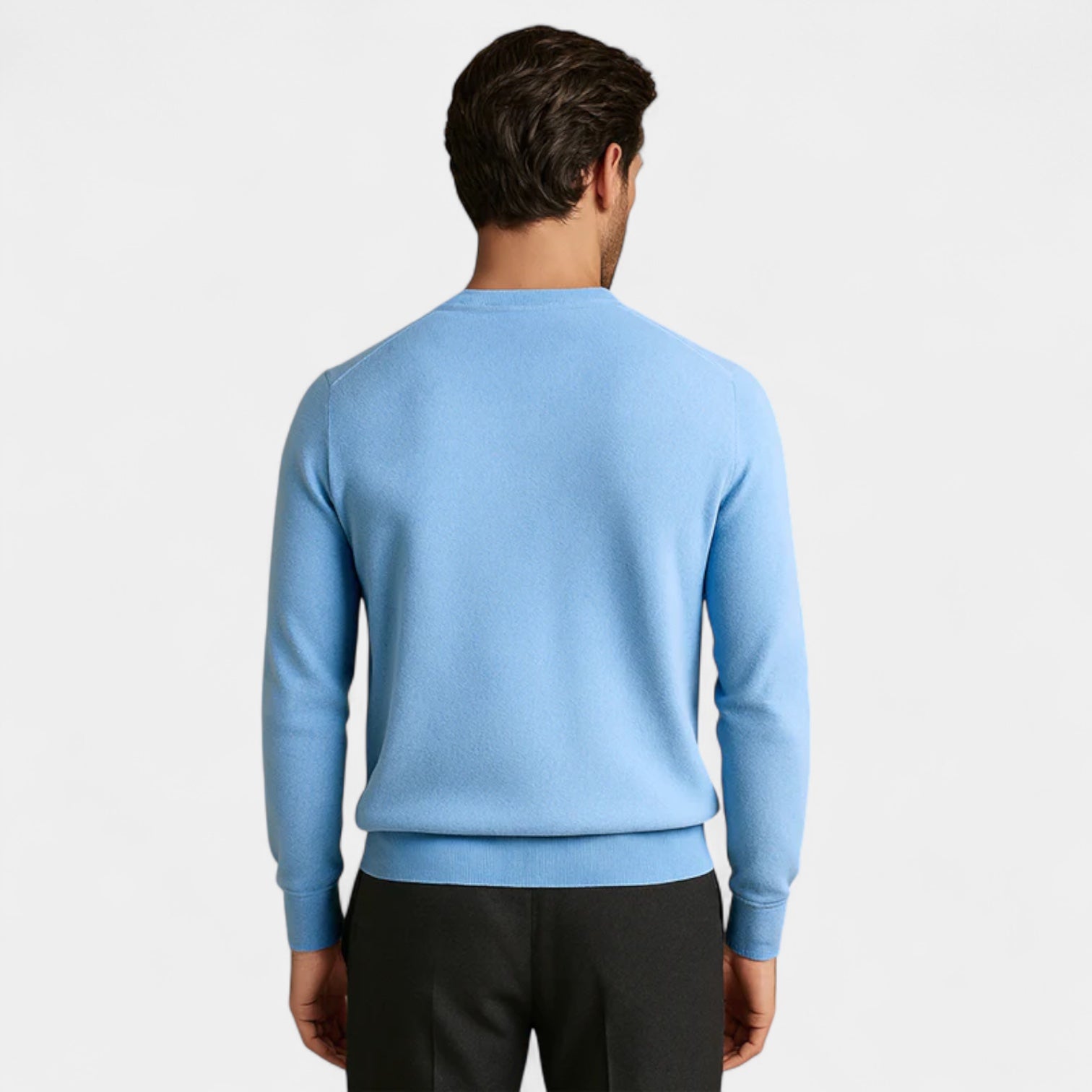 Wool Blend Crew Neck Sweater Regular Fit for Men