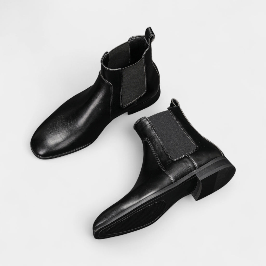 Faux Leather Chelsea Boots Elastic Panel for Men
