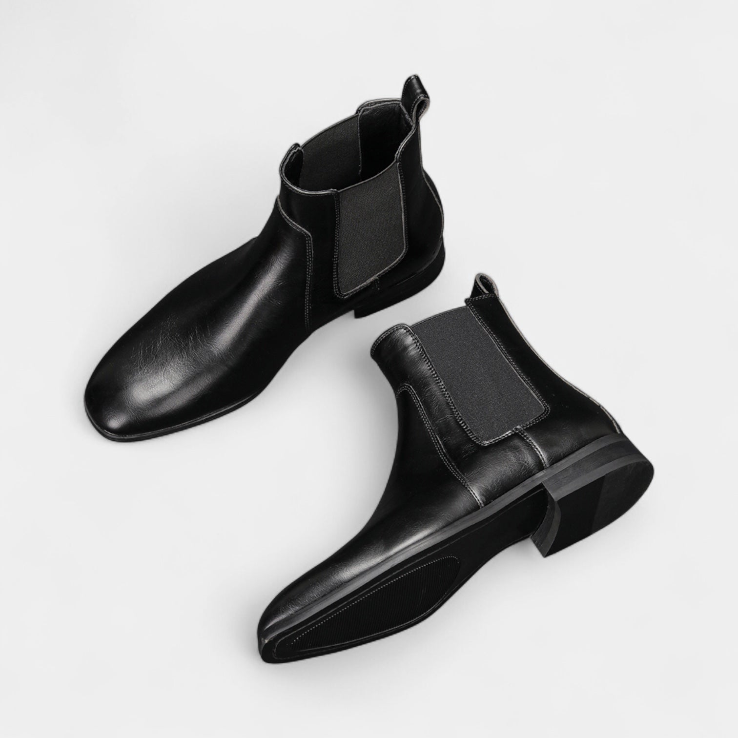 Faux Leather Chelsea Boots Elastic Panel for Men