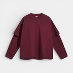 Layered Sleeve Long Sleeve T-Shirt Relaxed Fit for Men