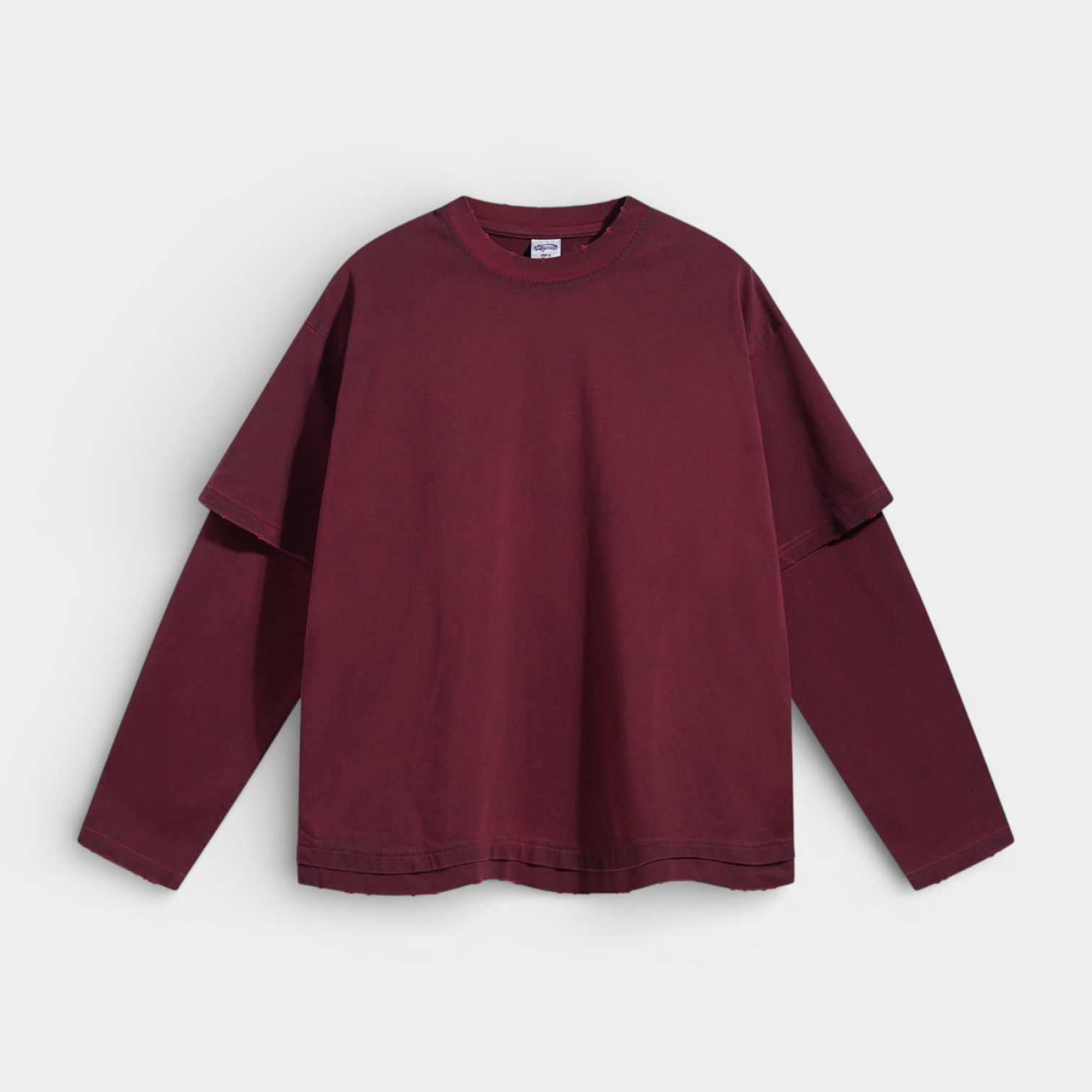 Layered Sleeve Long Sleeve T-Shirt Relaxed Fit for Men