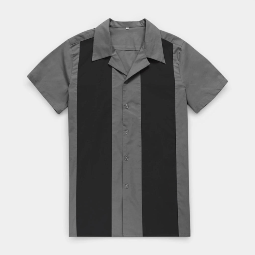 Short Sleeve Button-Up Panel Shirt Regular Fit for Men