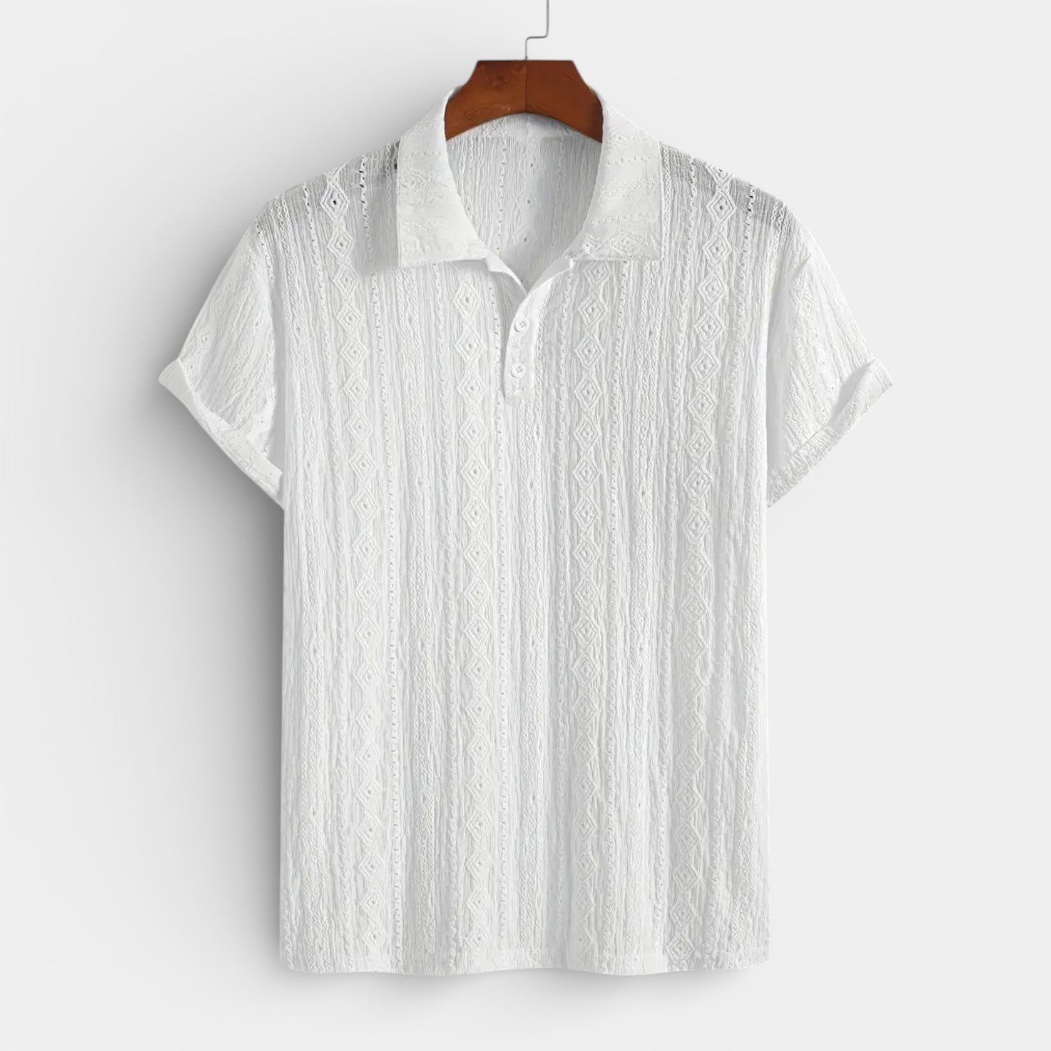 Geometric Pattern Short Sleeve Polo Shirt for Men