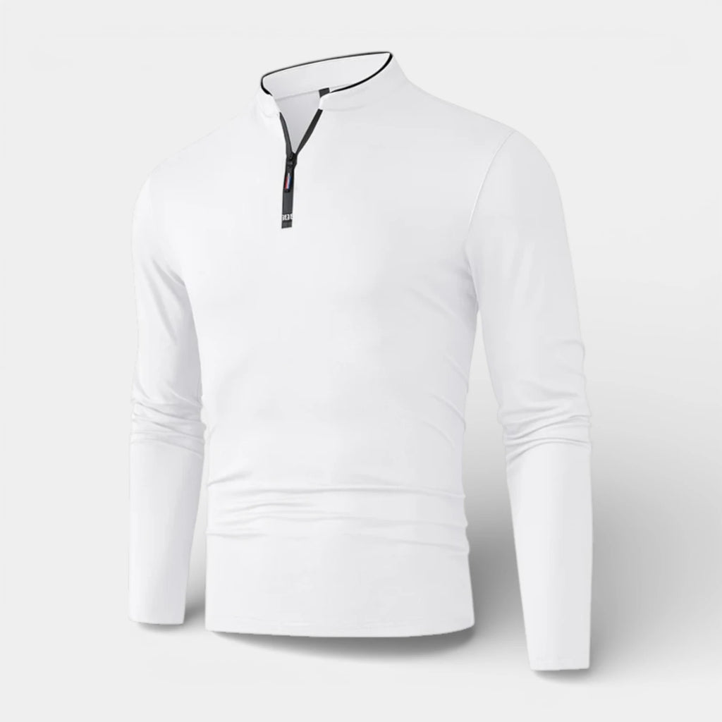 Long Sleeve Quarter-Zip Shirt Slim Fit for Men