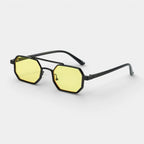 Geometric Metal Frame Sunglasses Double Bridge for Men