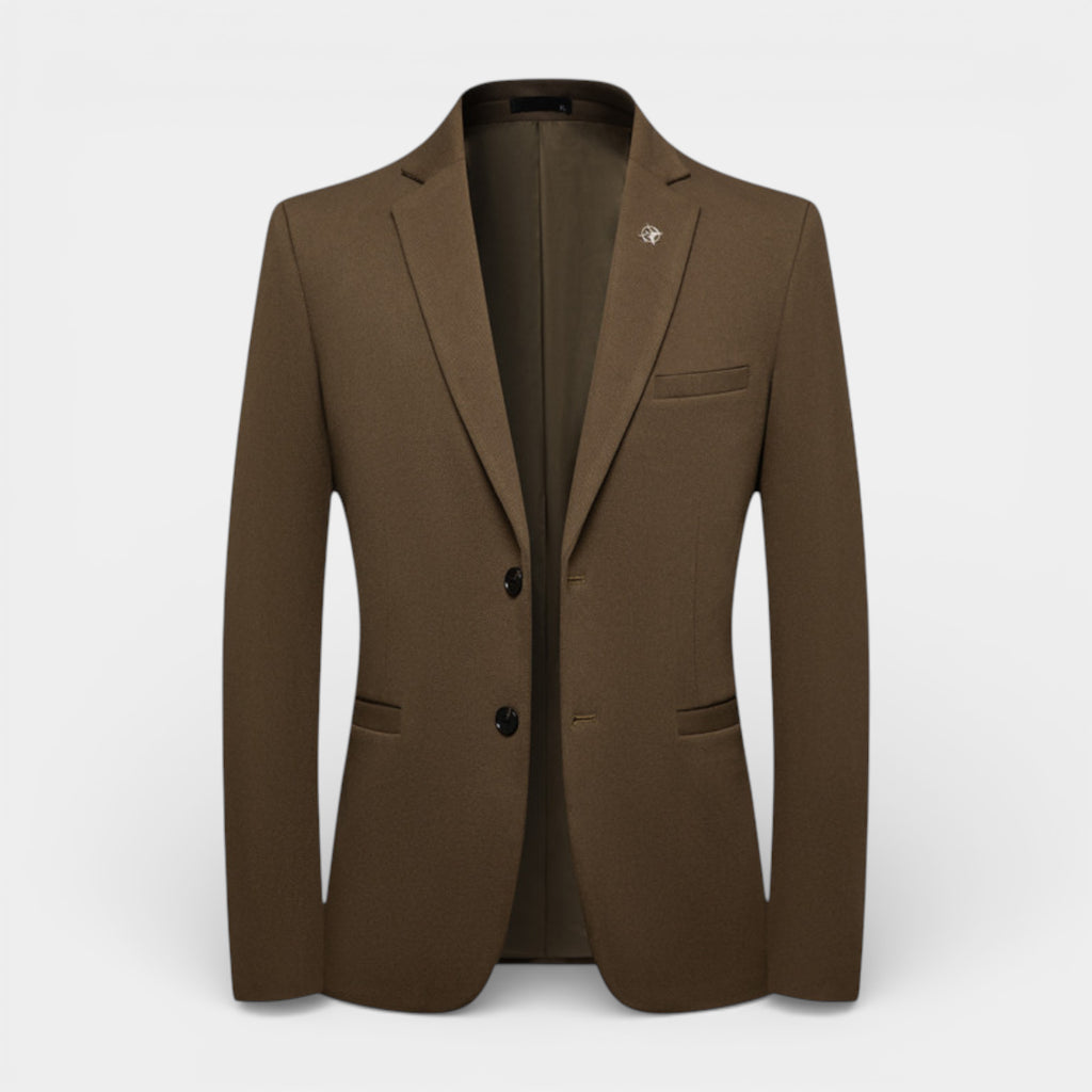 Two-Button Notch Lapel Blazer With Pin for Men