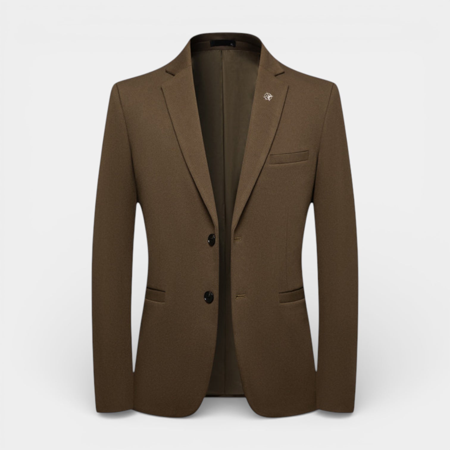 Two-Button Notch Lapel Blazer With Pin for Men