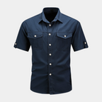 Short Sleeve Button-Up Utility Shirt Regular Fit for Men