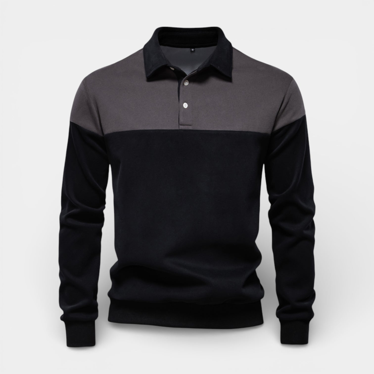 Color Block Long Sleeve Pullover Polo Shirt for Men