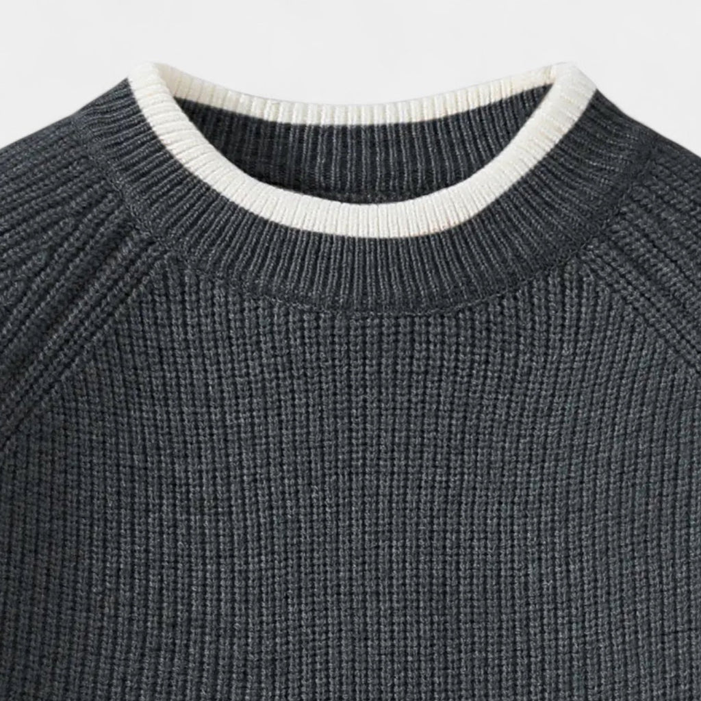 Mock Neck Ribbed Knit Sweater Regular Fit for Men