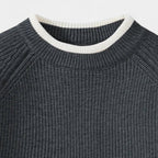 Mock Neck Ribbed Knit Sweater Regular Fit for Men