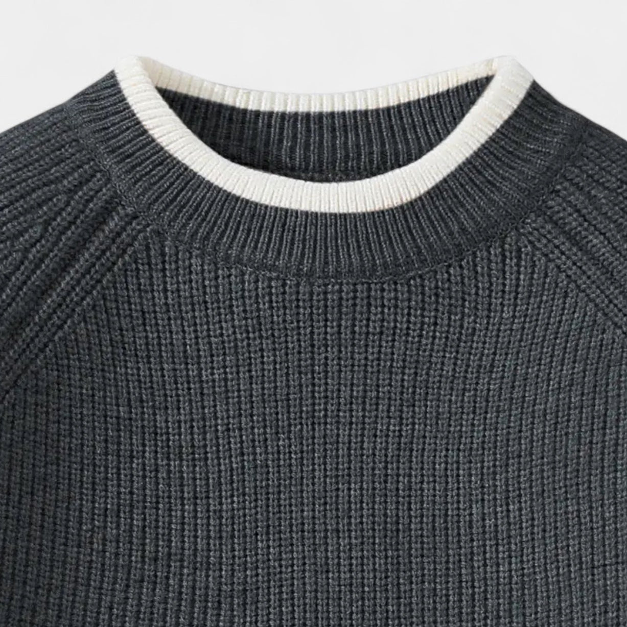 Mock Neck Ribbed Knit Sweater Regular Fit for Men