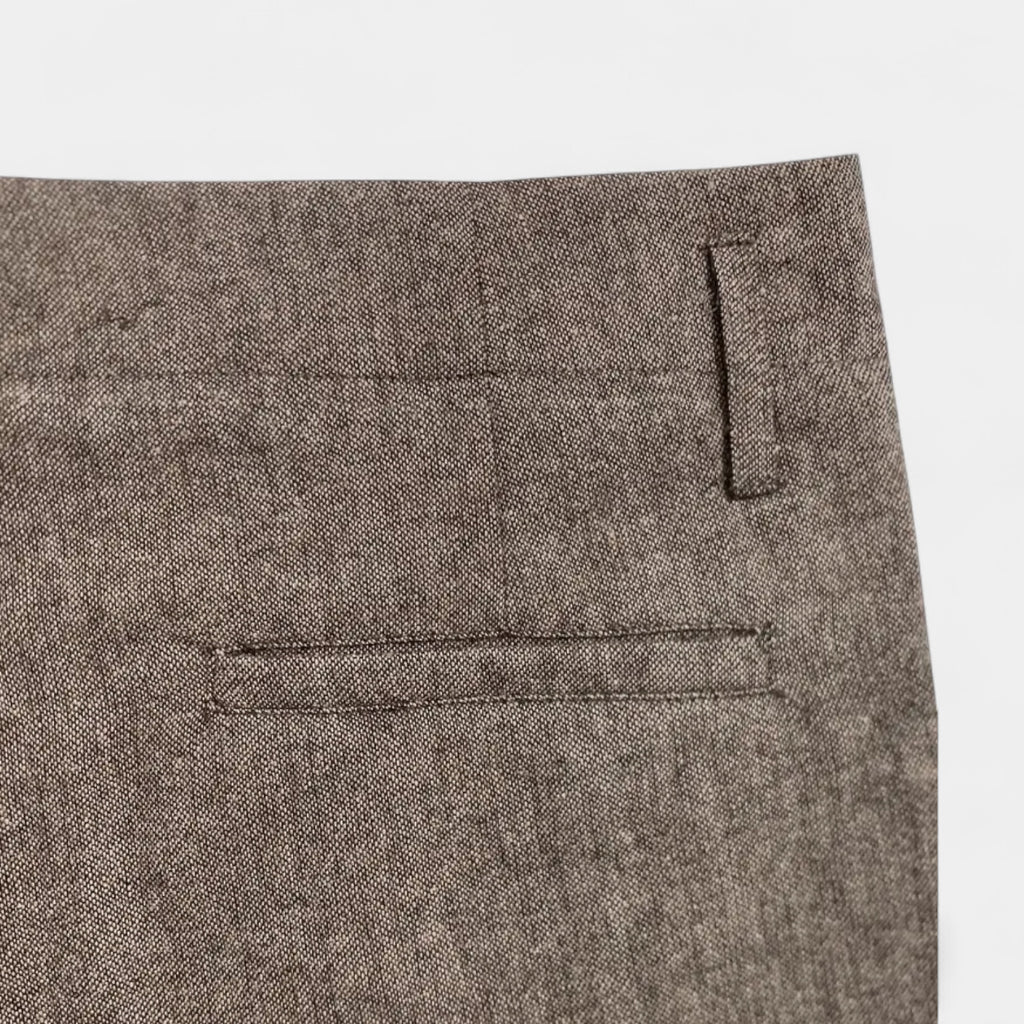 Wool-Blend Pleated Trousers Relaxed Straight Fit for Men