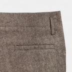 Wool-Blend Pleated Trousers Relaxed Straight Fit for Men