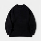 Crew Neck Ribbed Knit Sweater Regular Fit for Men