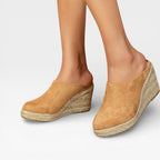 Women's Velvet Wedge Sandals with Rope Sole