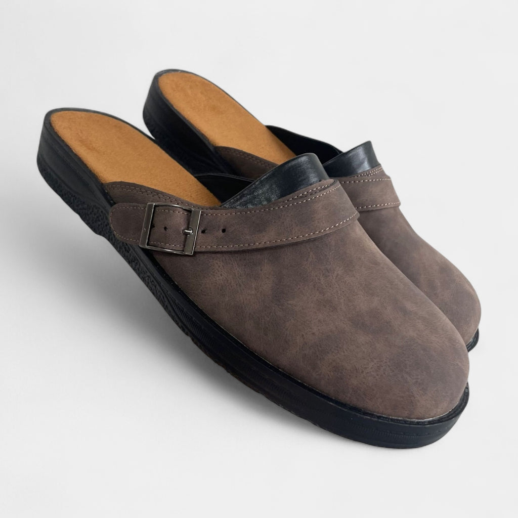Suede Texture Slip-On Clog Loafers for Men