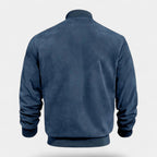 Soft Faux Suede Bomber Jacket Ribbed Cuffs for Men