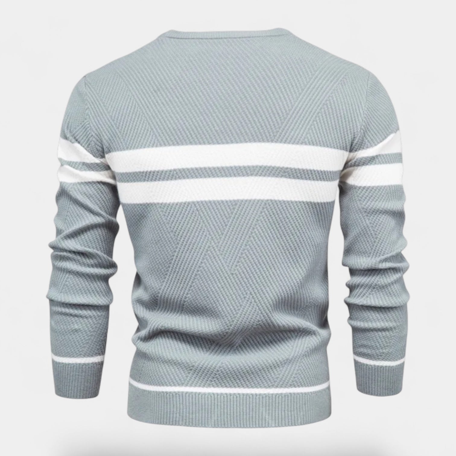 Striped Crewneck Pullover Sweater Slim Fit for Men