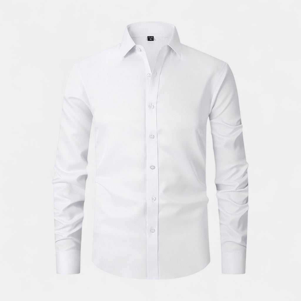 Slim Fit Cotton Blend Button-Down Dress Shirt for Men