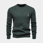 Cable Knit Crew Neck Sweater Regular Fit for Men