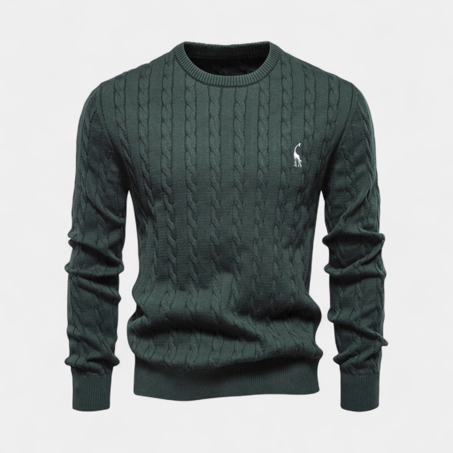 Cable Knit Crew Neck Sweater Regular Fit for Men