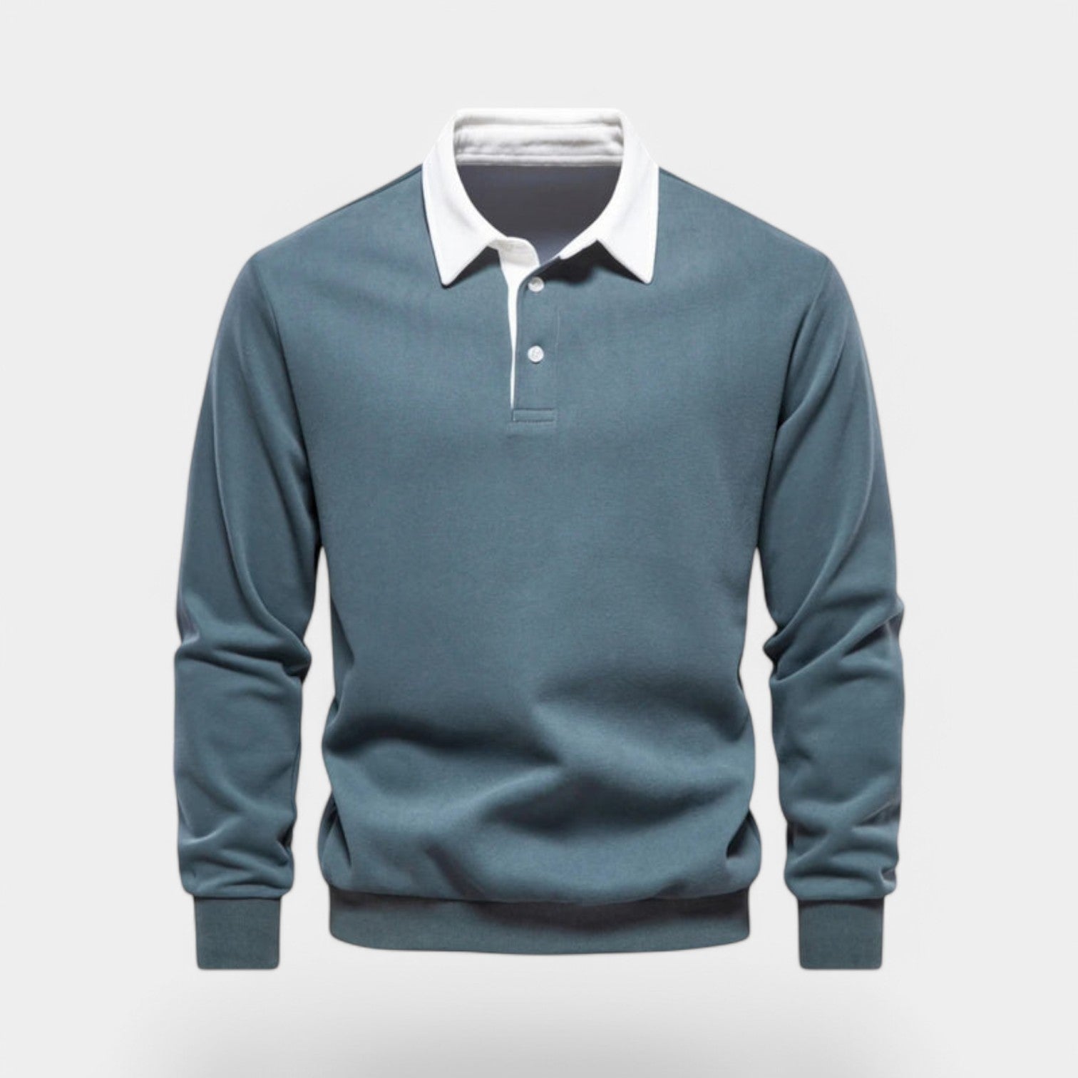 Dress Collar Polo Sweatshirt Cotton Pullover for Men