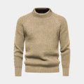 Chunky Knit Wool Blend Crewneck Sweater for Men