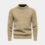 Chunky Knit Wool Blend Crewneck Sweater for Men