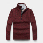 Fleece Lined Half-Zip Pullover Sweater Regular Fit for Men