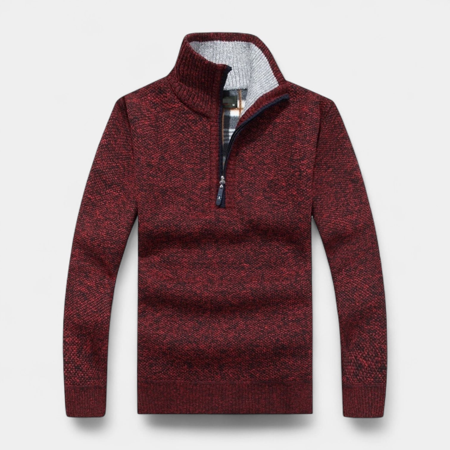 Fleece Lined Half-Zip Pullover Sweater Regular Fit for Men