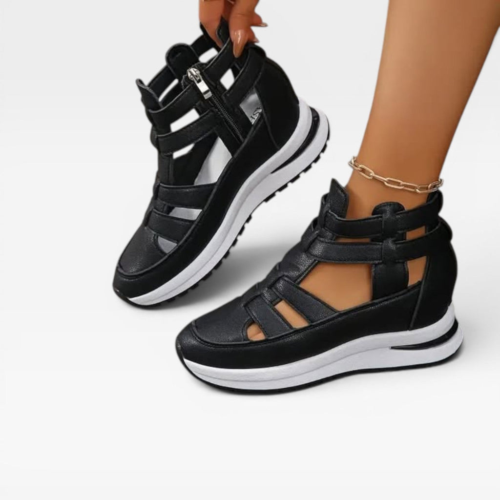 Women's Platform Wedge Cutout Sneakers
