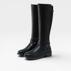 Women's Knee-High Boots with Elastic Comfort Panel