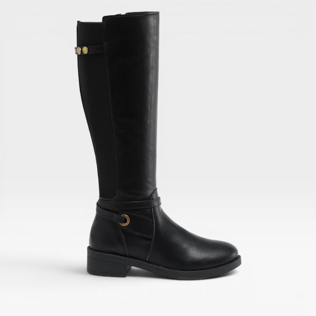 Women's Knee-High Boots with Elastic Comfort Panel