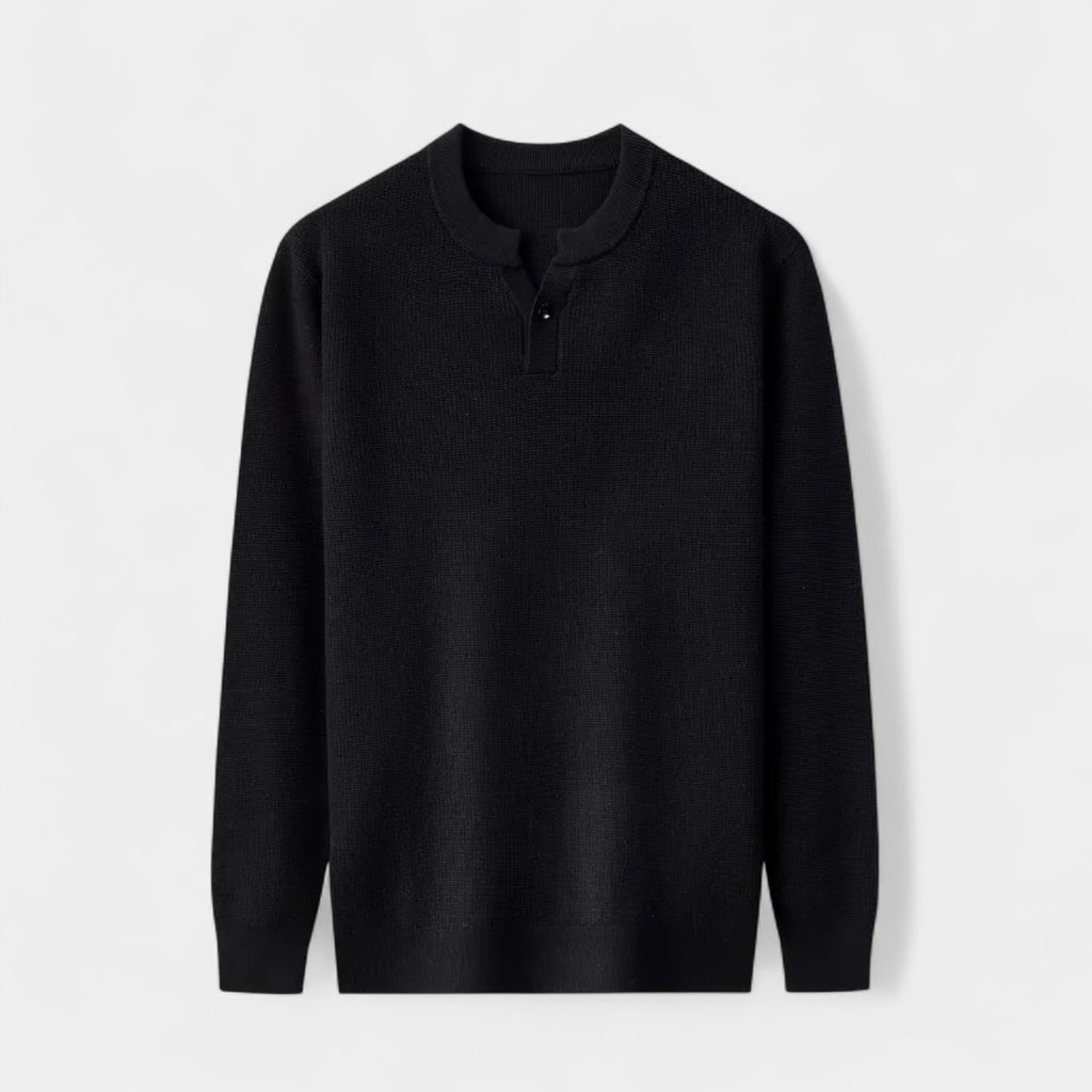 Knit Henley Shirt Long Sleeve Regular Fit for Men