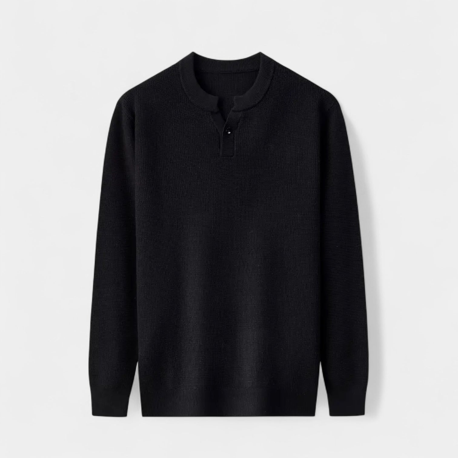 Knit Henley Shirt Long Sleeve Regular Fit for Men