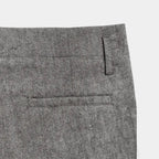 Wool-Blend Pleated Trousers Relaxed Straight Fit for Men
