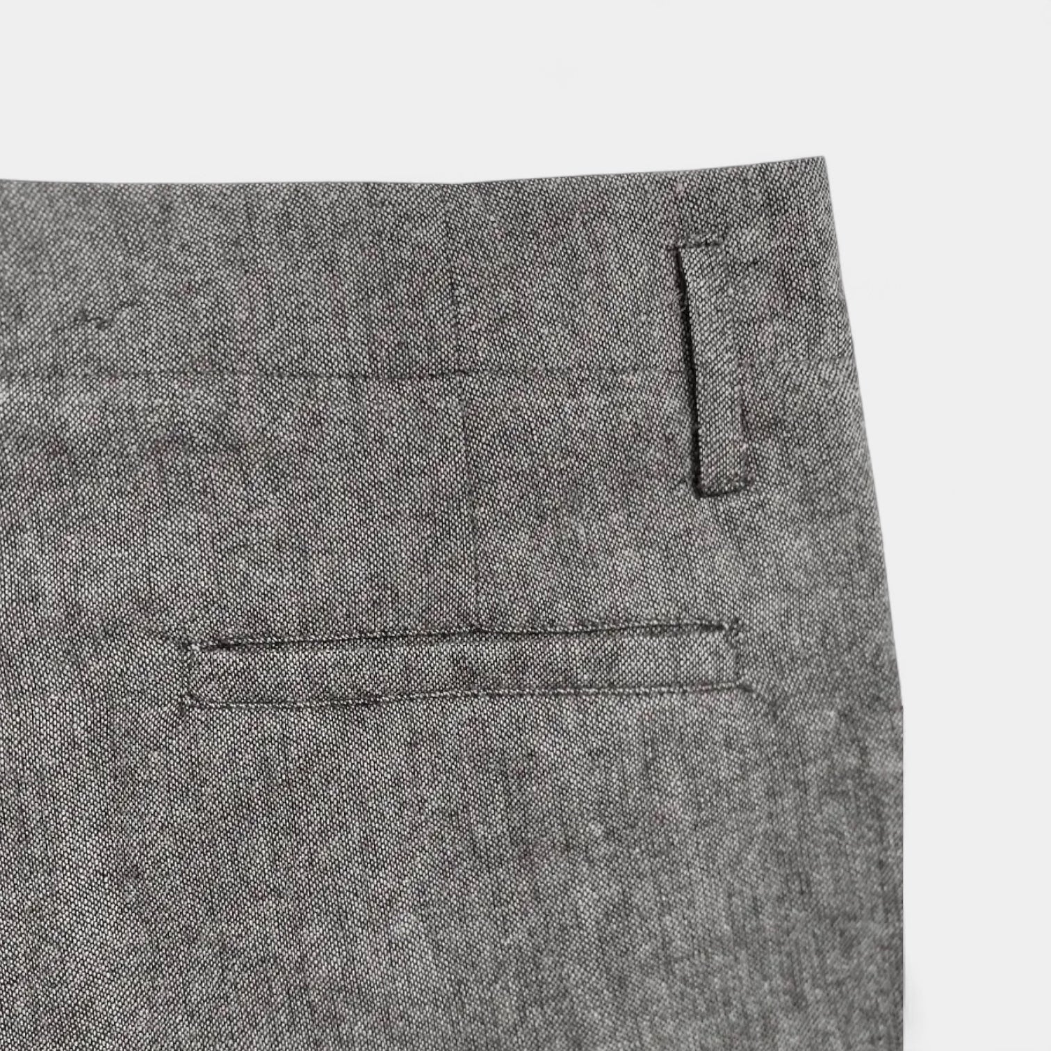 Wool-Blend Pleated Trousers Relaxed Straight Fit for Men