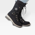 Women's Knit-Cuff Snow Boots with Buckle Detail