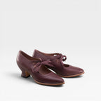 Women's Leather Lace-Up Low Heel Pumps
