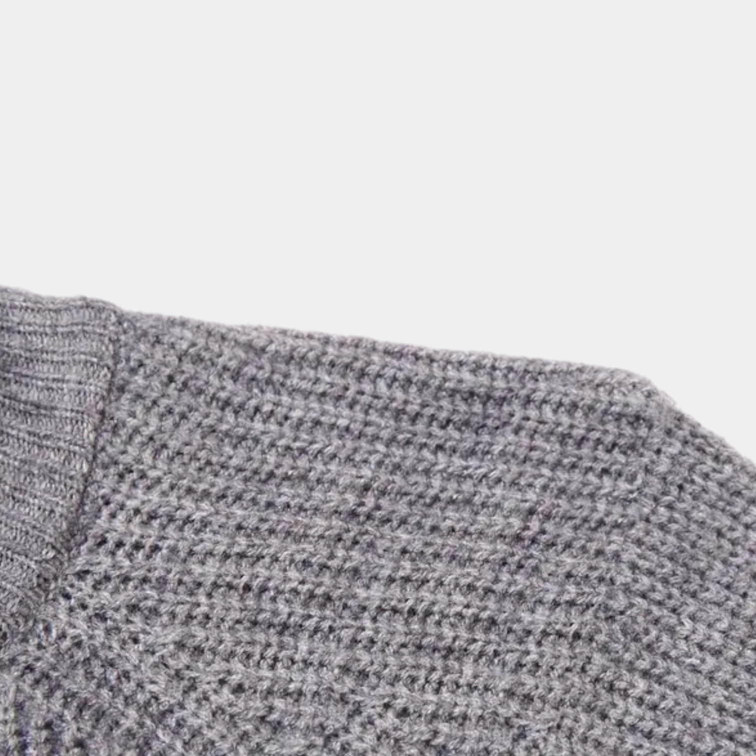 Full-Zip Ribbed Knit Cardigan Stand Collar for Men