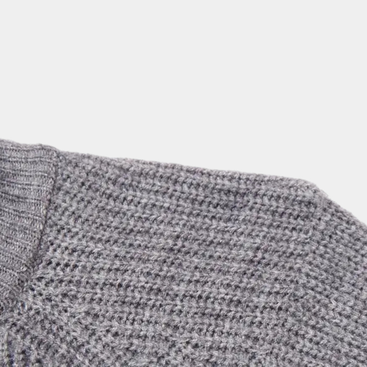 Full-Zip Ribbed Knit Cardigan Stand Collar for Men