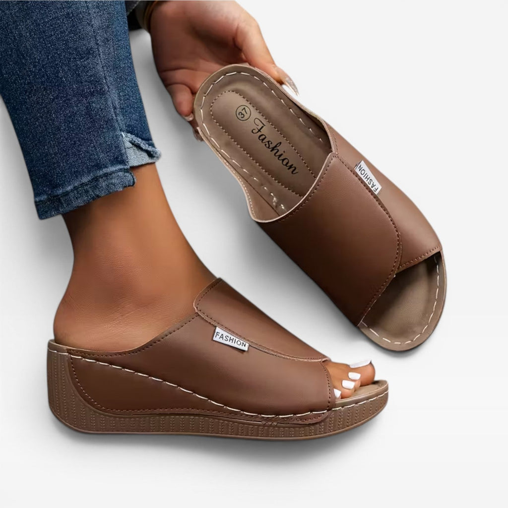 Women's Cushioned Wedge Slide Sandals