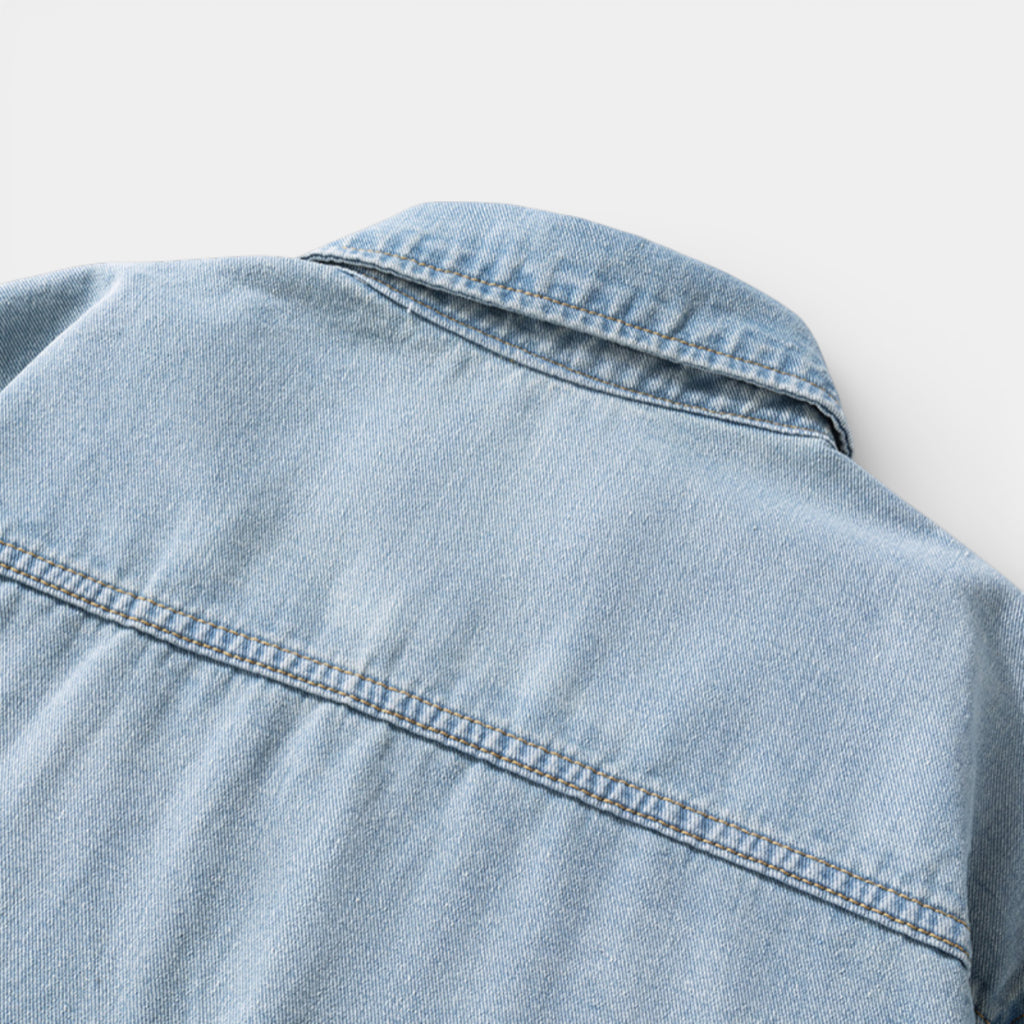 Button-Up Denim Shirt Jacket Regular Fit for Men