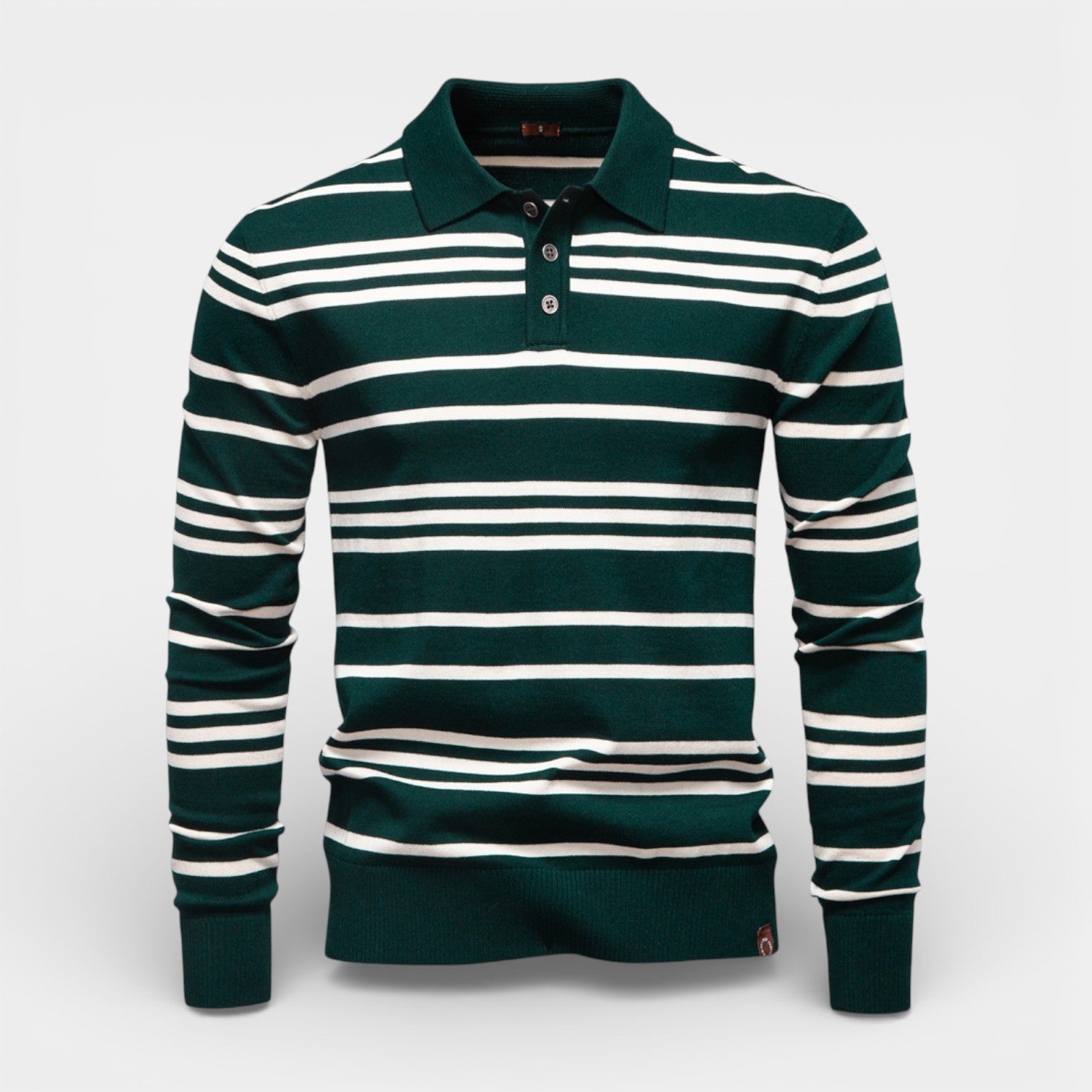 Striped Long Sleeve Polo Shirt Regular Fit for Men