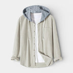 Hooded Knit Sweater Button-Front Regular Fit for Men