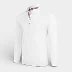 Long Sleeve Henley Shirt Band Collar Regular Fit for Men