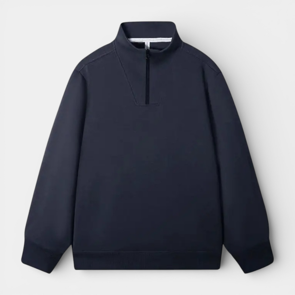 Long Sleeve Quarter-Zip Pullover Sweater for Men