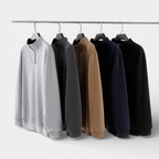 Long Sleeve Quarter-Zip Pullover Sweater for Men