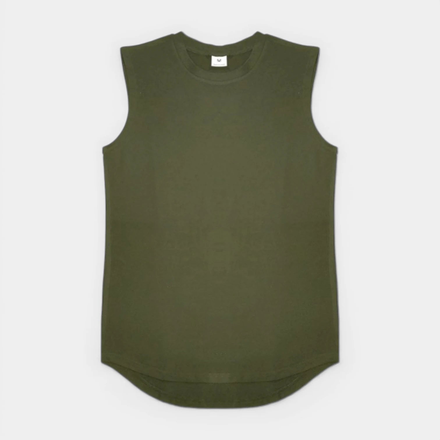 Sleeveless Crewneck Tank Curved Hem for Men